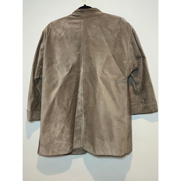 Vintage Genuine‎ Suede Oversized Jacket Karen Marie 3/4 Sleeve Woamns Size M/L - Picture 3 of 9